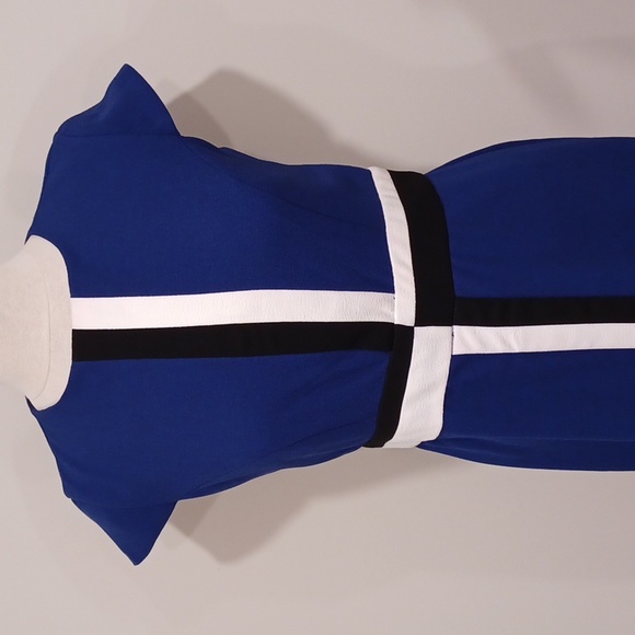 ABS Silver Label Colour Block Fitted Sheath Office Dress- Sz. 6 - Picture 4 of 10